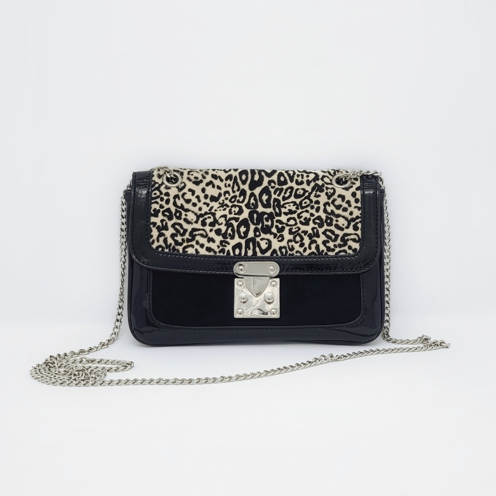 WHBM | Calf Hair Leopard Print Crossbody Purse